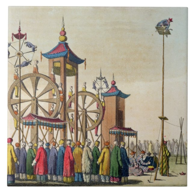 Carreau En Céramique Un cirque chinois, illustration de 'Le Costume An (Devant)
