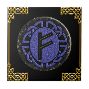 Carreau En Céramique un futhark plus ancien de "fehu"