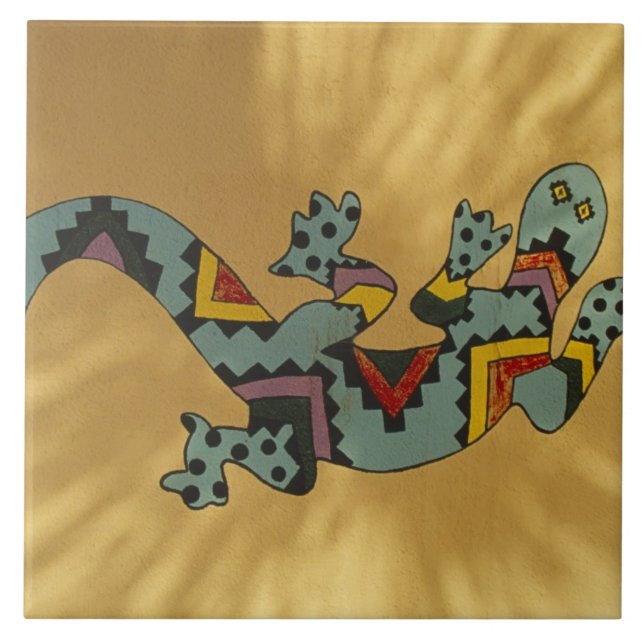 Carreau En Céramique Un lézard gecko peint au mur, Tucson, Arizona, (Devant)