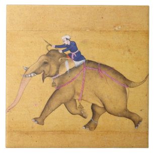 Carreau En Céramique Un Mahout montant un éléphant, du grand Clive