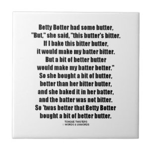 Carreau En Céramique Un meilleur beurre de Betty Botter (tornade de