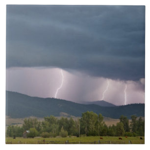 Carreau En Céramique Un orage a produit des éclairs dans le Jocko