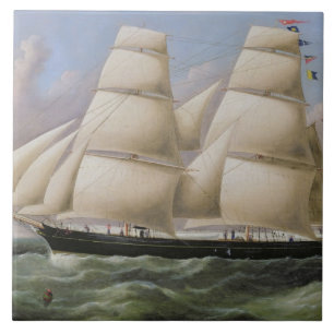 Carreau En Céramique Un schooner mâté par deux outre de Douvres (huil