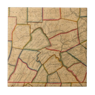 Carreau En Céramique Une carte de l'état de la Pennsylvanie