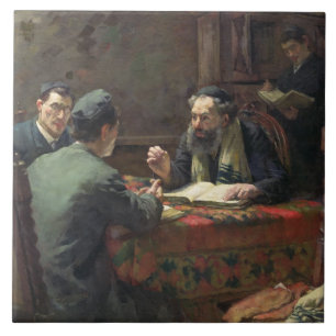 Carreau En Céramique Une discussion théologique, 1888
