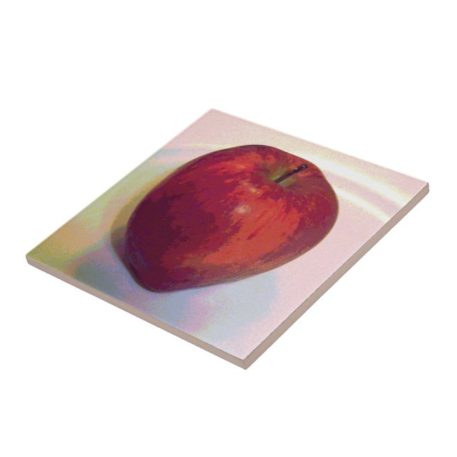 Carreau En Céramique Une grosse pomme rouge (Côté)