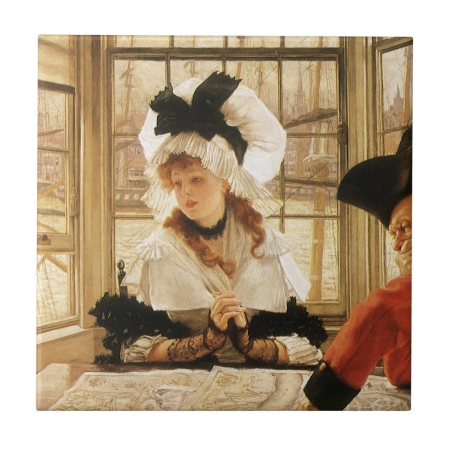 Carreau En Céramique Une histoire fastidieuse de James Tissot, Art Vint (Devant)