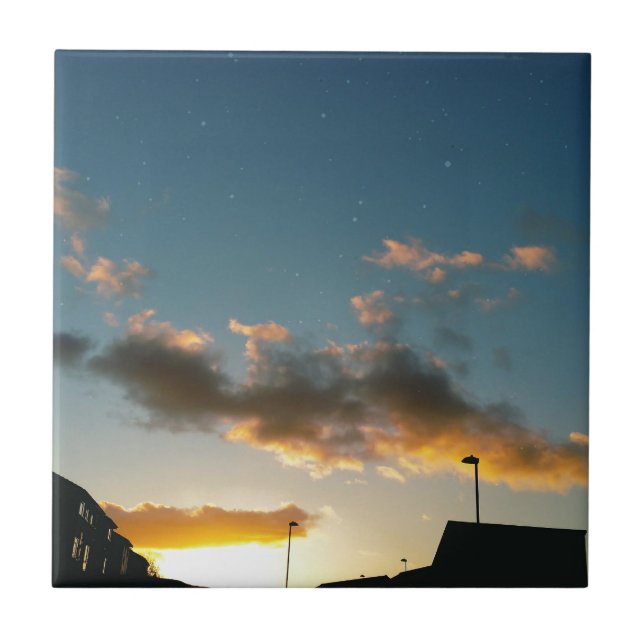 Carreau En Céramique Une rue couronnée d'étoiles (Devant)