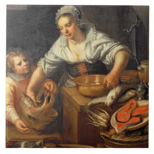 Carreau En Céramique Une scène de cuisine