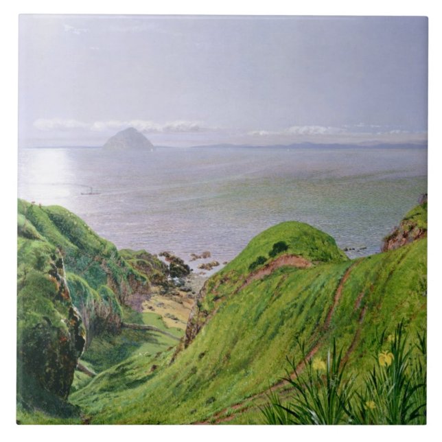 Carreau En Céramique Une vue d'Ailsa Craig et l'île d'Arran, 1860 (Devant)