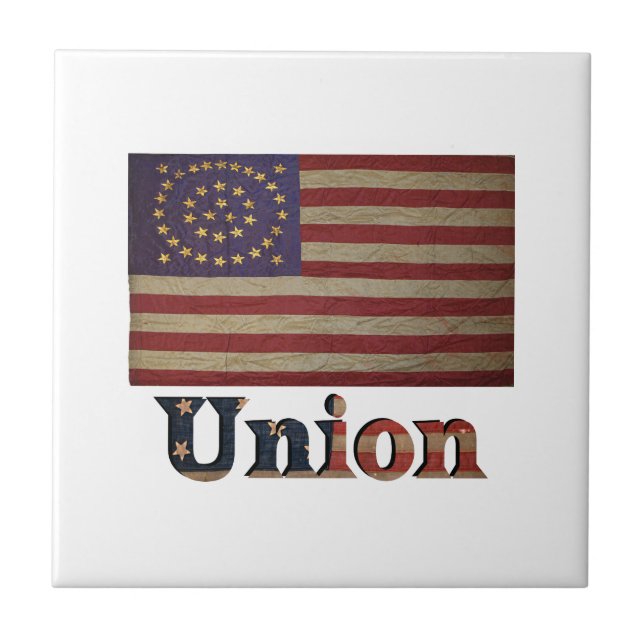Carreau En Céramique Union de guerre civile drapeau ✨ Vintage historiqu (Devant)