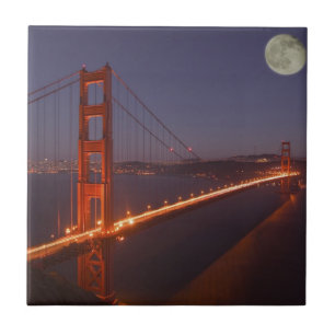 Carreau En Céramique USA, Californie, Marin. Lune au-dessus du