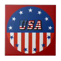USA - Drapeau américain & Etoiles en Carrelage Cer