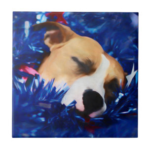 Carreau En Céramique USA Patriotique Chien American Pit Bull Terrier
