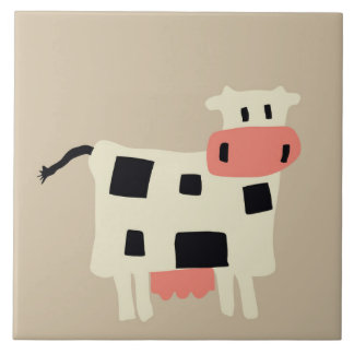 Carreau En Céramique Vache mignonne à bande dessinée
