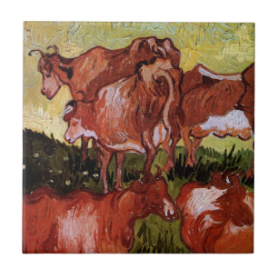 Carreau En Céramique Vaches (d'après Jordaens) par Vincent van Gogh