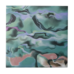 Carreau En Céramique Vagues En Harmonie Acrylique Pour L'Art Abstrait