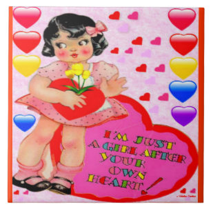 CARREAU EN CÉRAMIQUE VALENTINES JOUR ART TILE GRAND - CADEAUX SPÉCIAUX
