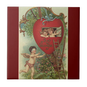 Carreau En Céramique Valentines vintages de l'État de Victoria Journée 