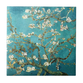 Carreau En Céramique Van Gogh Almond Blossoms art fleurs blanches sur b