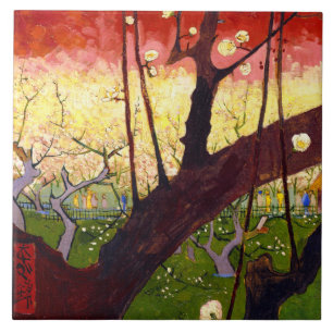 Carreau En Céramique Van Gogh Flower Plum Tree Après Hiroshige