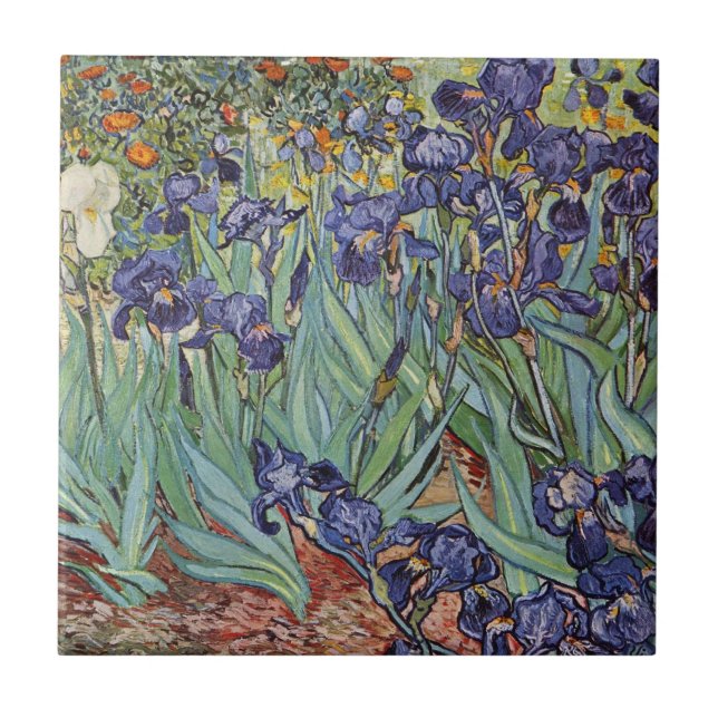 Carreau En Céramique Van Gogh Irises Peinture impressionniste (Devant)