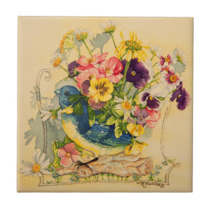 Carreau En Céramique Vase Bluebird 4779 avec panneaux