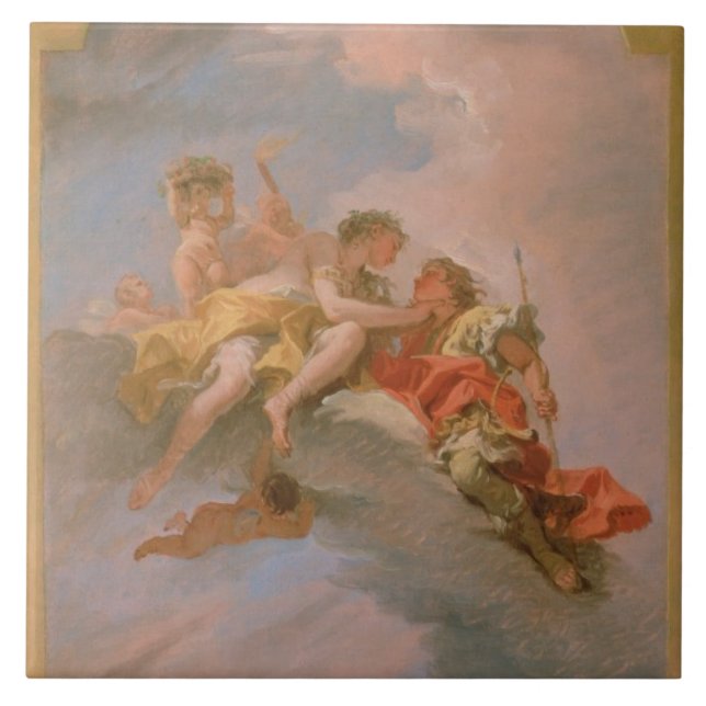 Carreau En Céramique Vénus et Adonis (huile sur la toile) (Devant)
