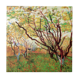 Carreau En Céramique Verger en fleurs par Vincent van Gogh