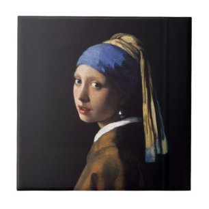 Carreau En Céramique Vermeer Girl Pearl Élevant Masterpiece Peinture