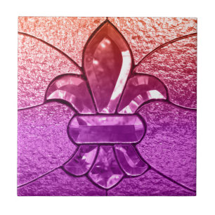 Carreau En Céramique Verre de bijou de Fleur De Lis Flor la