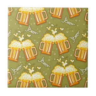 Carreau En Céramique Verres de motif de bière