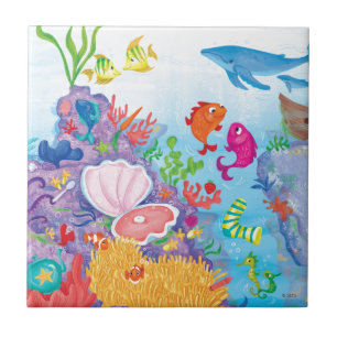 Carreau En Céramique Vers le bas dans l'océan