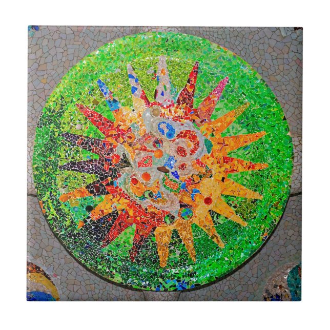 Carreau En Céramique Vert de détail de Gaudi (Devant)