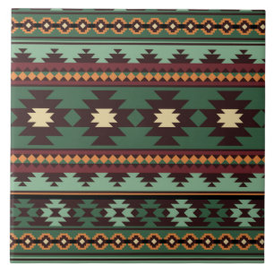 Carreau En Céramique Vert tribal du sud-ouest