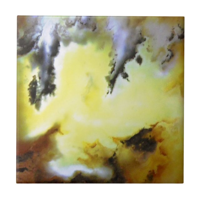 Carreau En Céramique Vibrant Moss Agate Naturel Photo Conçu (Devant)