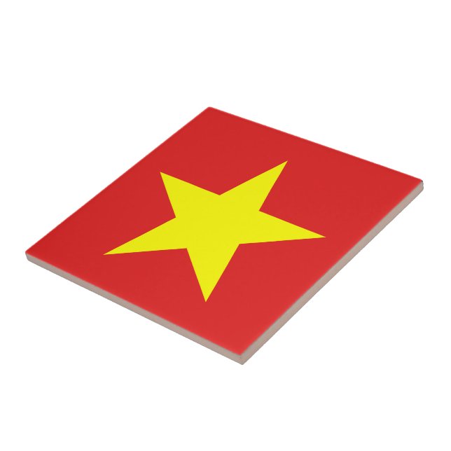 Carreau En Céramique Vietnam Drapeau étoile jaune Tile (Côté)