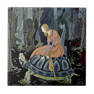 Carreau En Céramique Vieux contes de fées français : Par la forêt