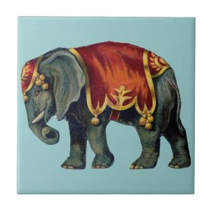 Carreau En Céramique Vieux Iustração de l'éléphant du cirque