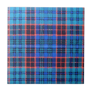 CARREAU EN CÉRAMIQUE VIEUX TARTAN DE FAMILLE DE STEWART