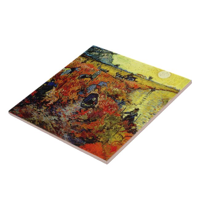 Carreau En Céramique Vignoble rouge Van Gogh Art (Côté)