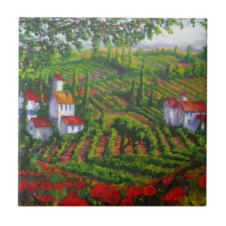 Carreau En Céramique Vignobles et pavots