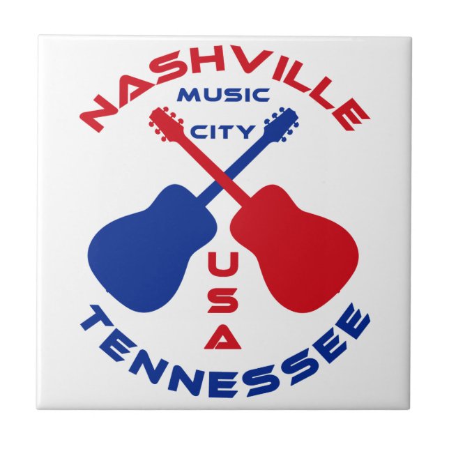 Carreau En Céramique Ville Etats-Unis de musique de Nashville, (Devant)