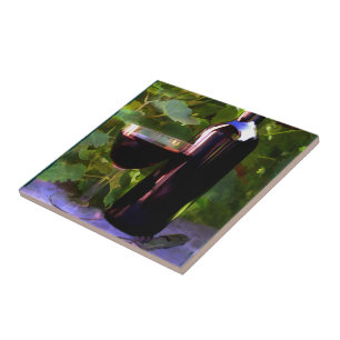 Carreau En Céramique Vin dans le coucher du soleil