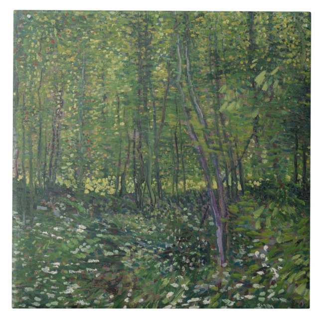 Carreau En Céramique Vincent van Gogh - Arbres et sous-bois (Devant)