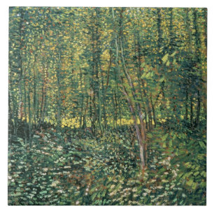 Carreau En Céramique Vincent van Gogh   Arbres et sous-bois, 1887