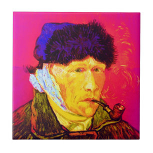 Carreau En Céramique Vincent Van Gogh - Autoportrait au bandage Pop Art