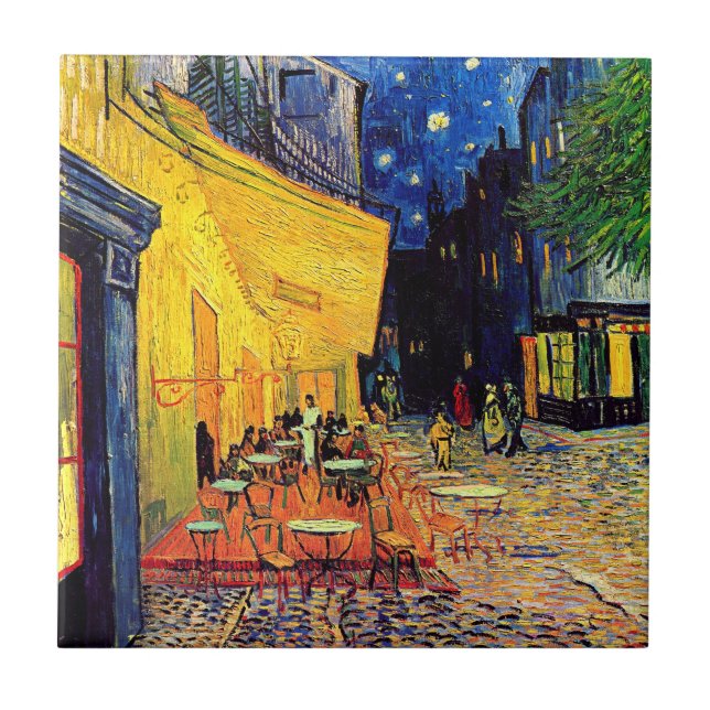 Carreau En Céramique Vincent Van Gogh - Café Terrasse En Nuit Art (Devant)