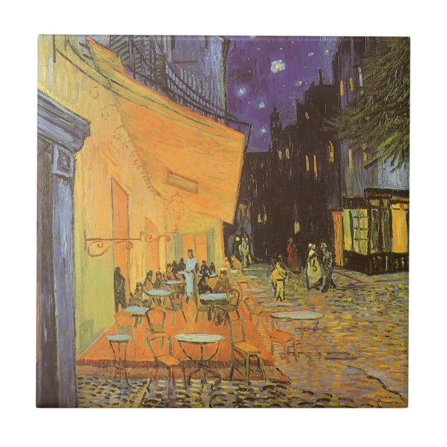 Carreau En Céramique Vincent van Gogh - Café Terrasse en soirée (Devant)