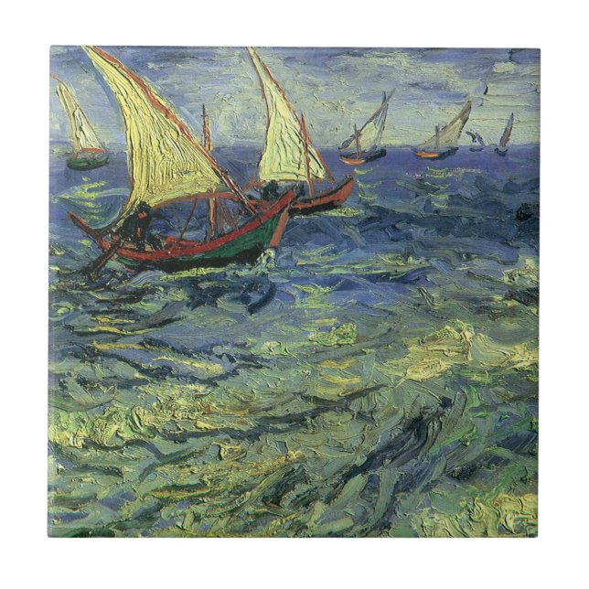 Carreau En Céramique Vincent van Gogh - La mer à Saintes Maries (Devant)